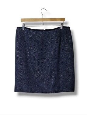 Talbots Tweed Gold Metallic Dress Skirt 14W Petite